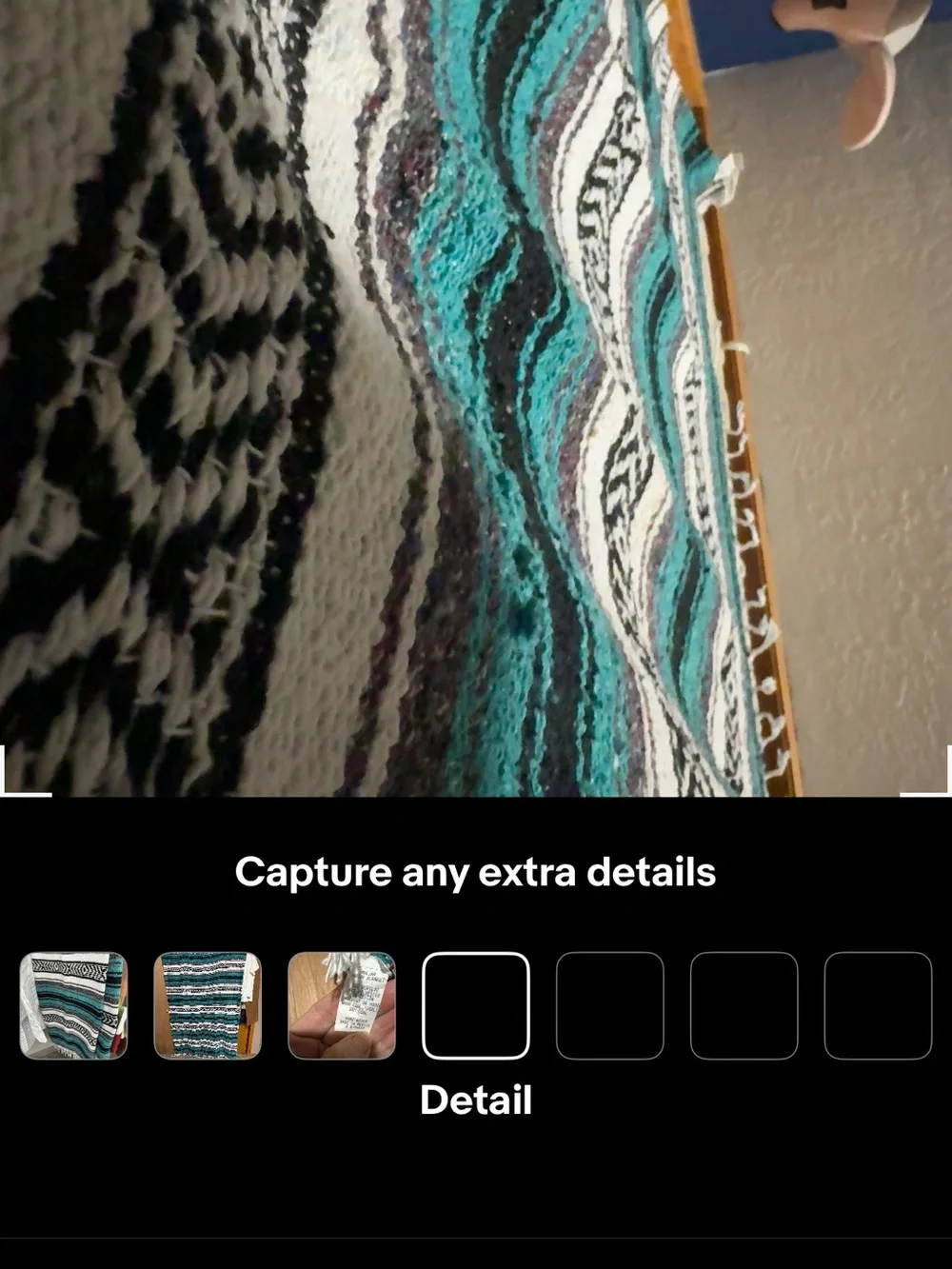MoLina Indian blanket. Hand woven. Teal, Black & White Striped Swim Sarong